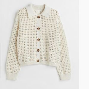 H&M NWOT knit collared cardigan womens XXL